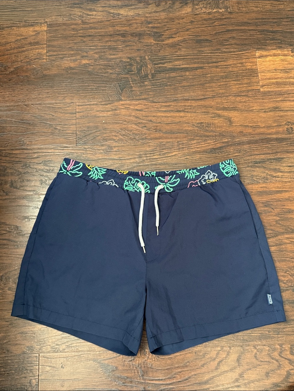 Simply Southern Navy Shorts with Multicolor Floral Waistband